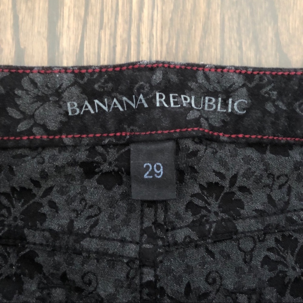 Black Floral Banana Republic Cropped Jeans - Picture 5 of 7